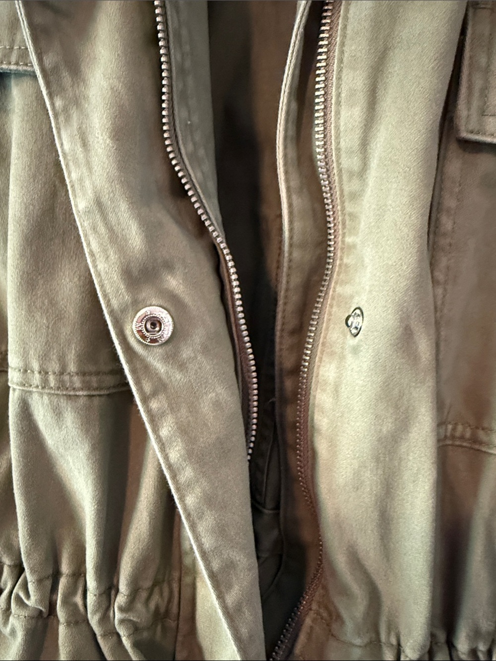 Utility Drawstring Waist Jacket - Olive Green - Picture 3 of 8